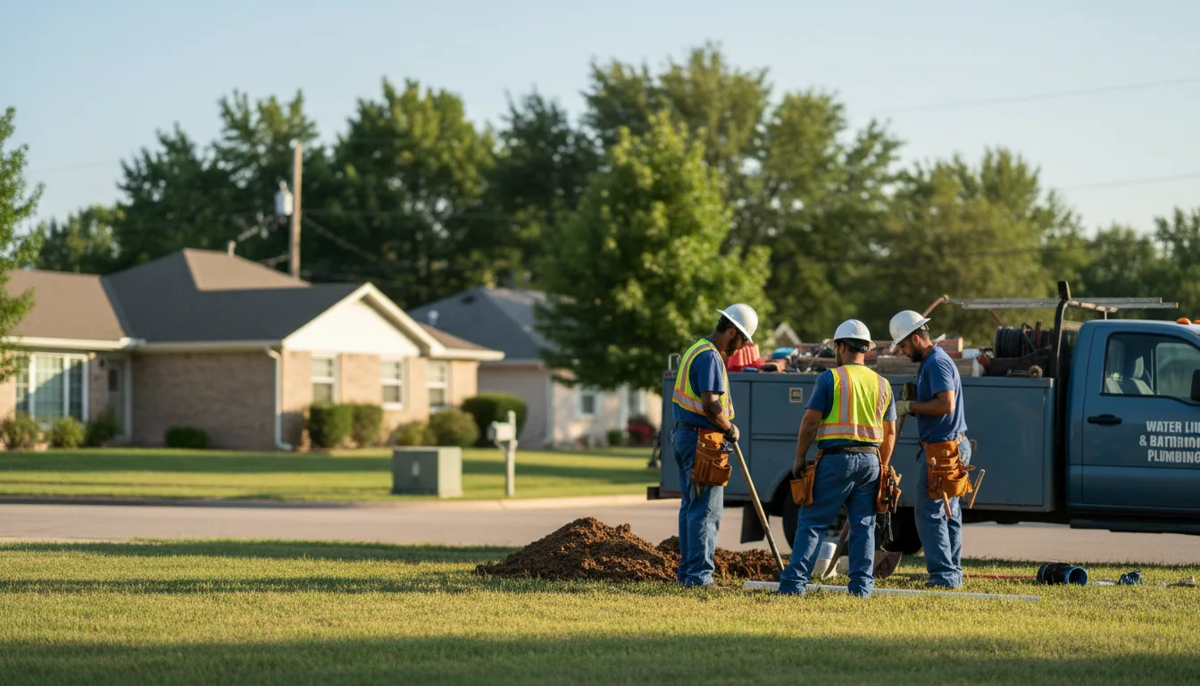 Residential water line and bathroom plumbing service in Hometown, WV